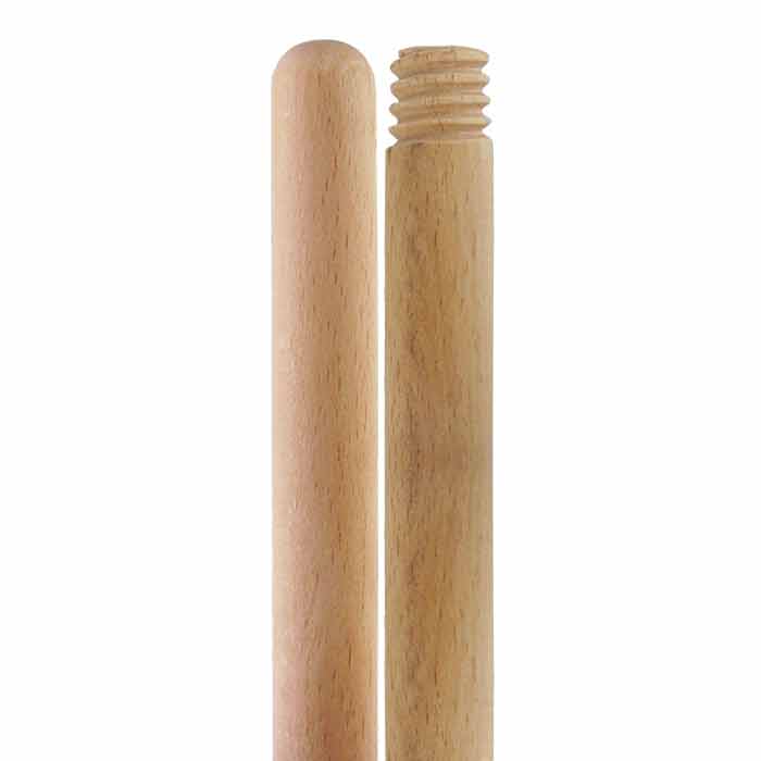 Wooden broom handle with threads, 120 cm