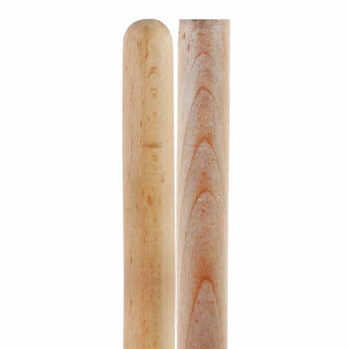 Wooden broom handle without threads, 150 cm