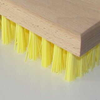 Flat scrubbing brush with thread