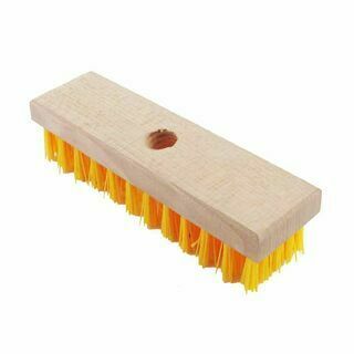 Flat scrubbing brush with thread