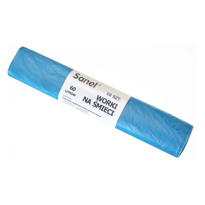LDPE 60l A10 bin liners blues