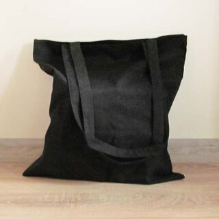 Black cotton bag 38x42cm